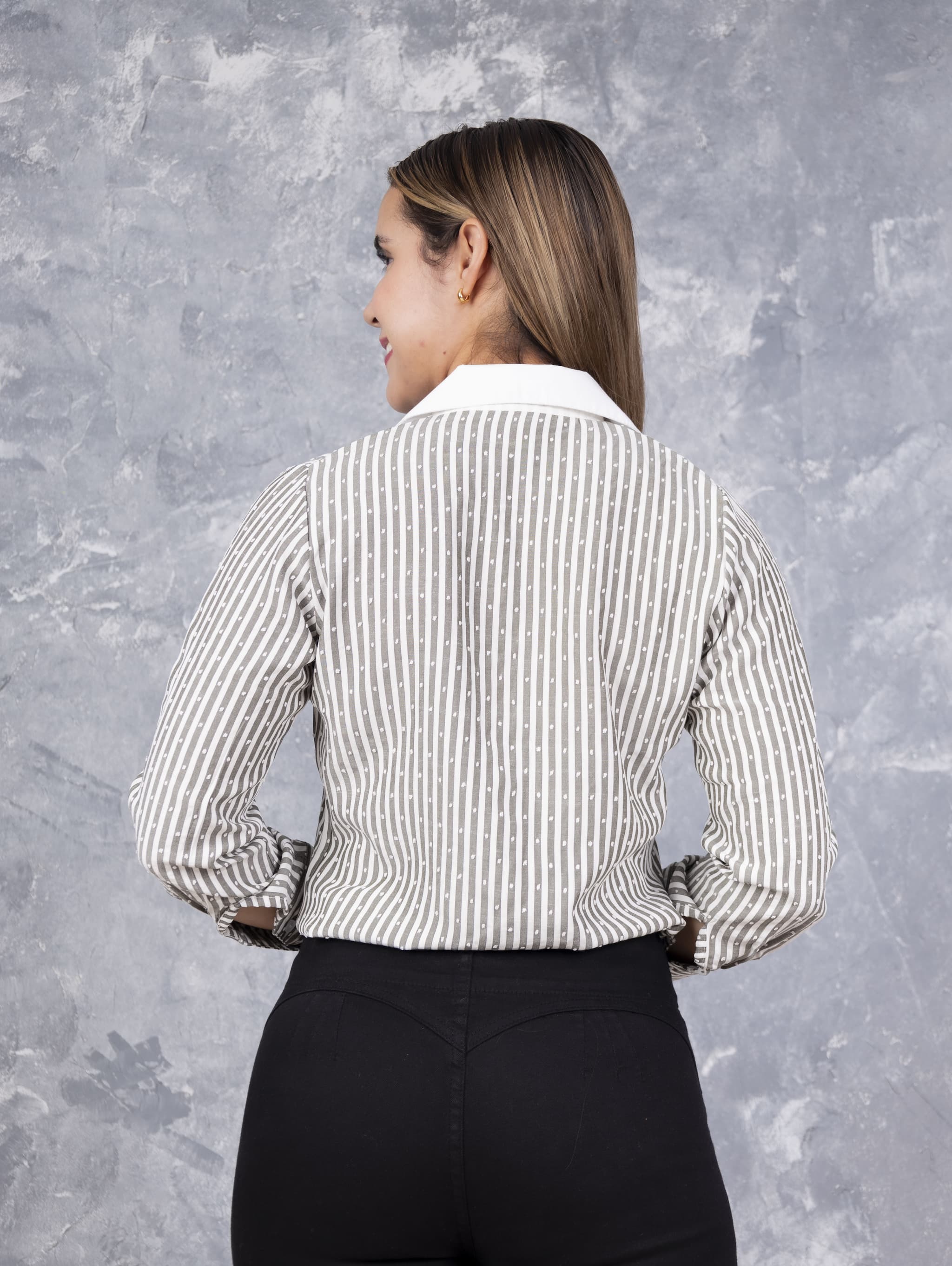 Blusa lorein de rayas -elegancia casual /talla s,m,l